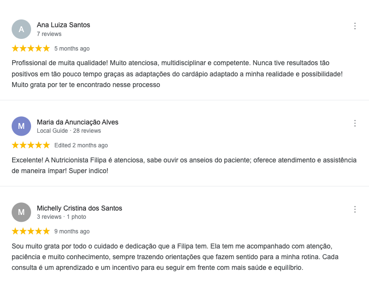 Depoimentos de pacientes
